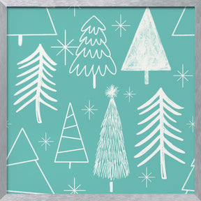 Christmas Tree Evergreen - Tree - Pine Tree Baby Blue Poster