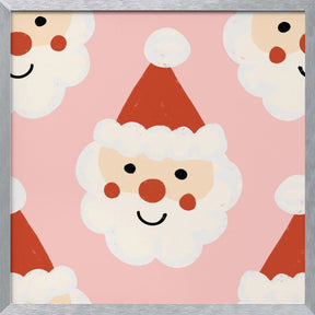 Santa Claus Retro Bold Pink Poster