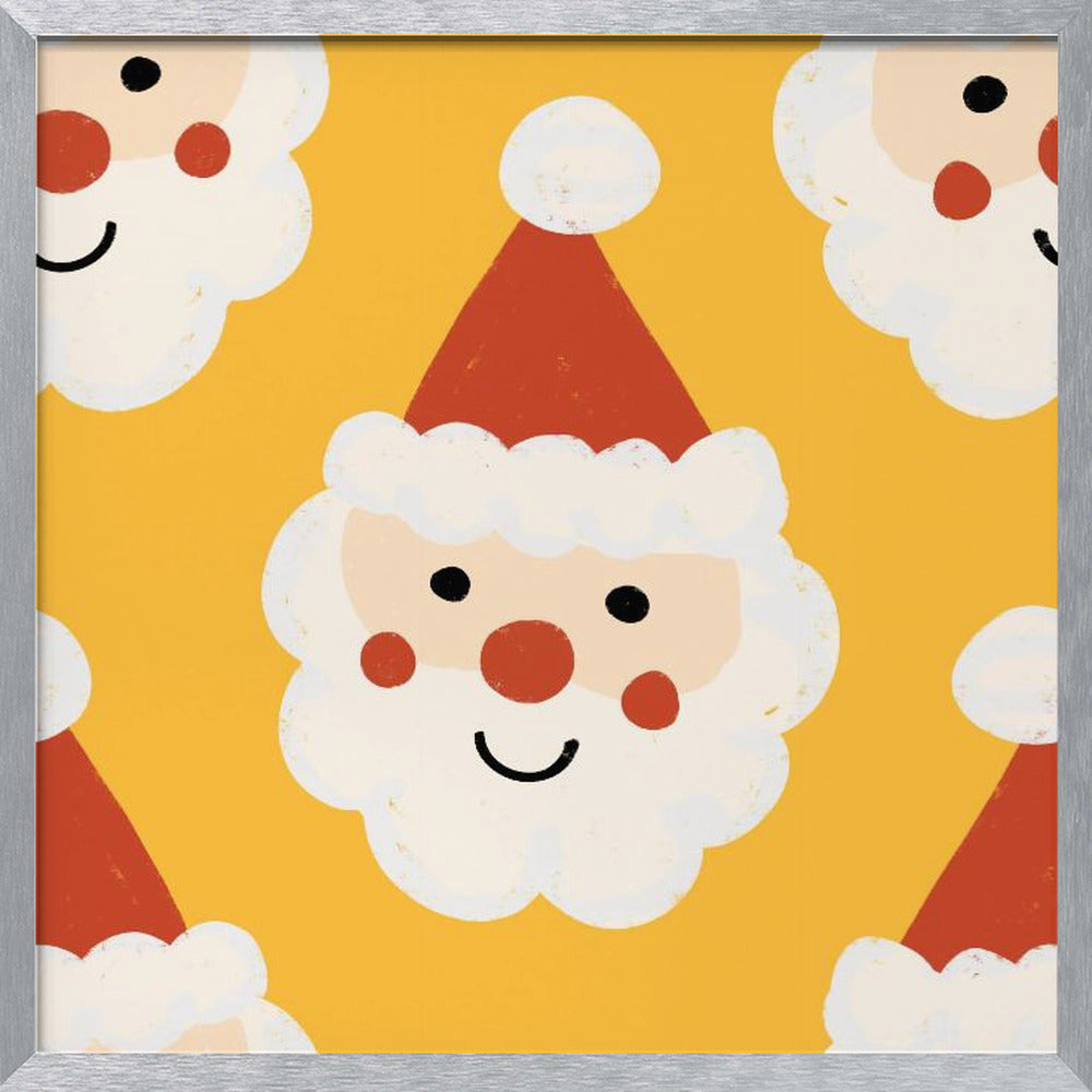 Santa Claus Retro Bold Yellow Poster