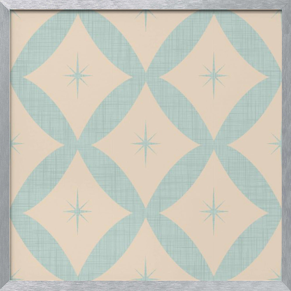 Atomic Star   Mid Century Starburst Baby Blue Poster