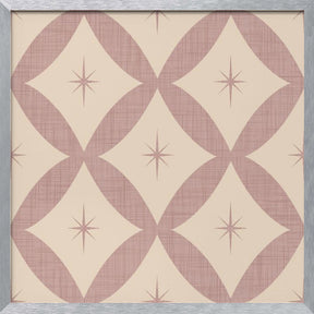 Atomic Star   Mid Century Starburst Mauve Poster