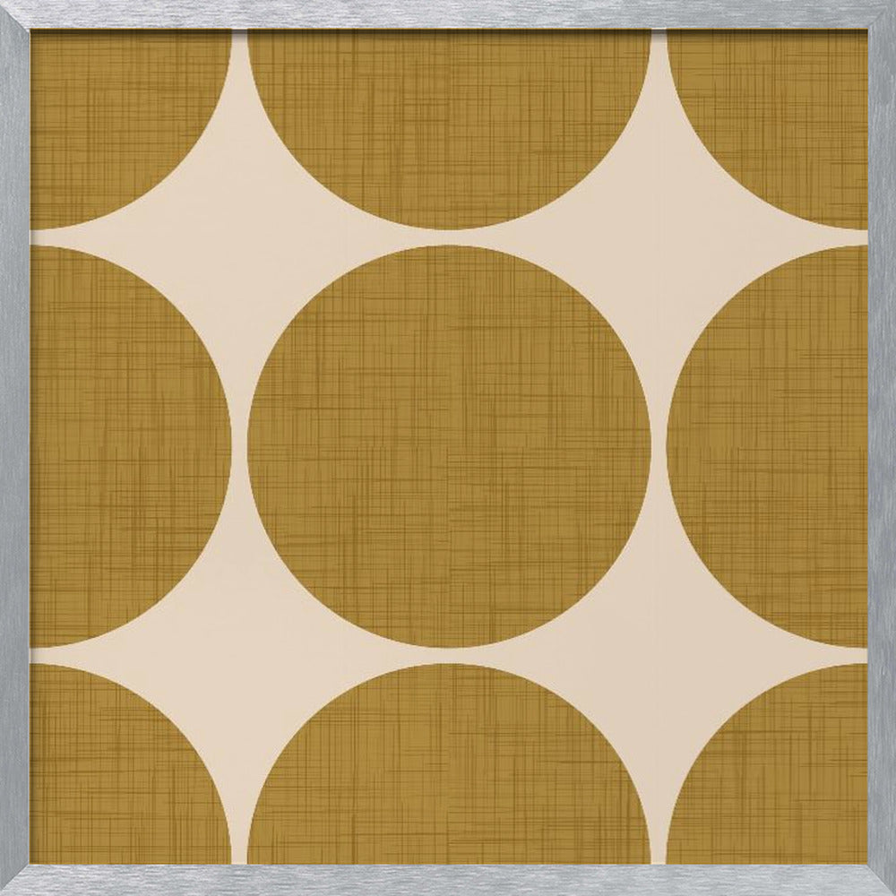 Modern Mustard Retro Spheres-Mid Century Modern Poster