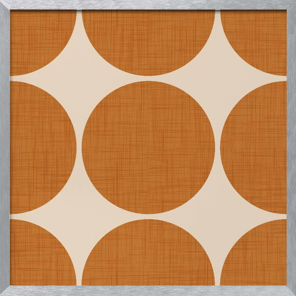 Modern Ocher Retro Spheres-Mid Century Modern Poster