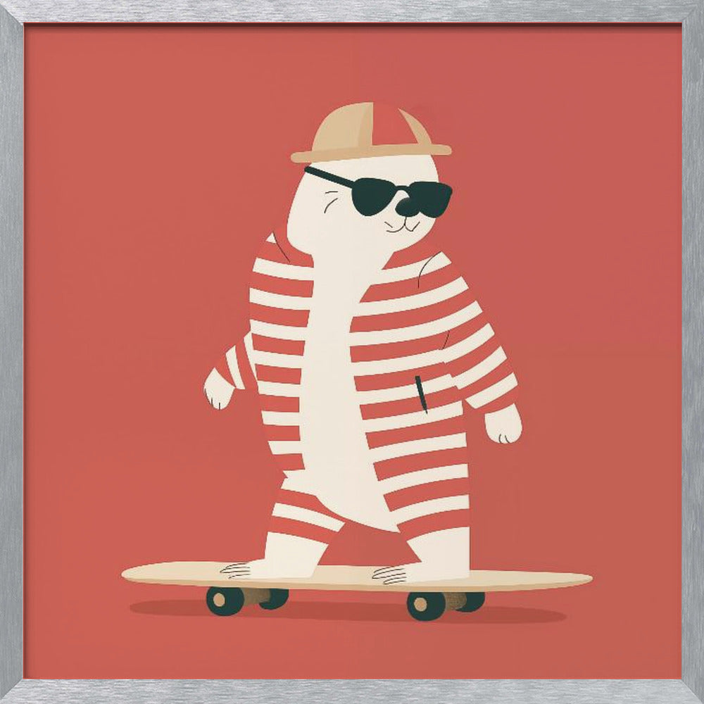 Skateboard Bear Poster