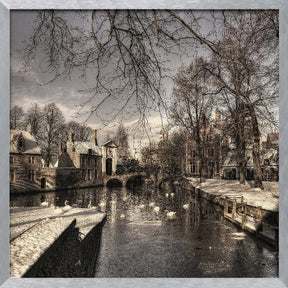 Bruges in Christmas dress Poster