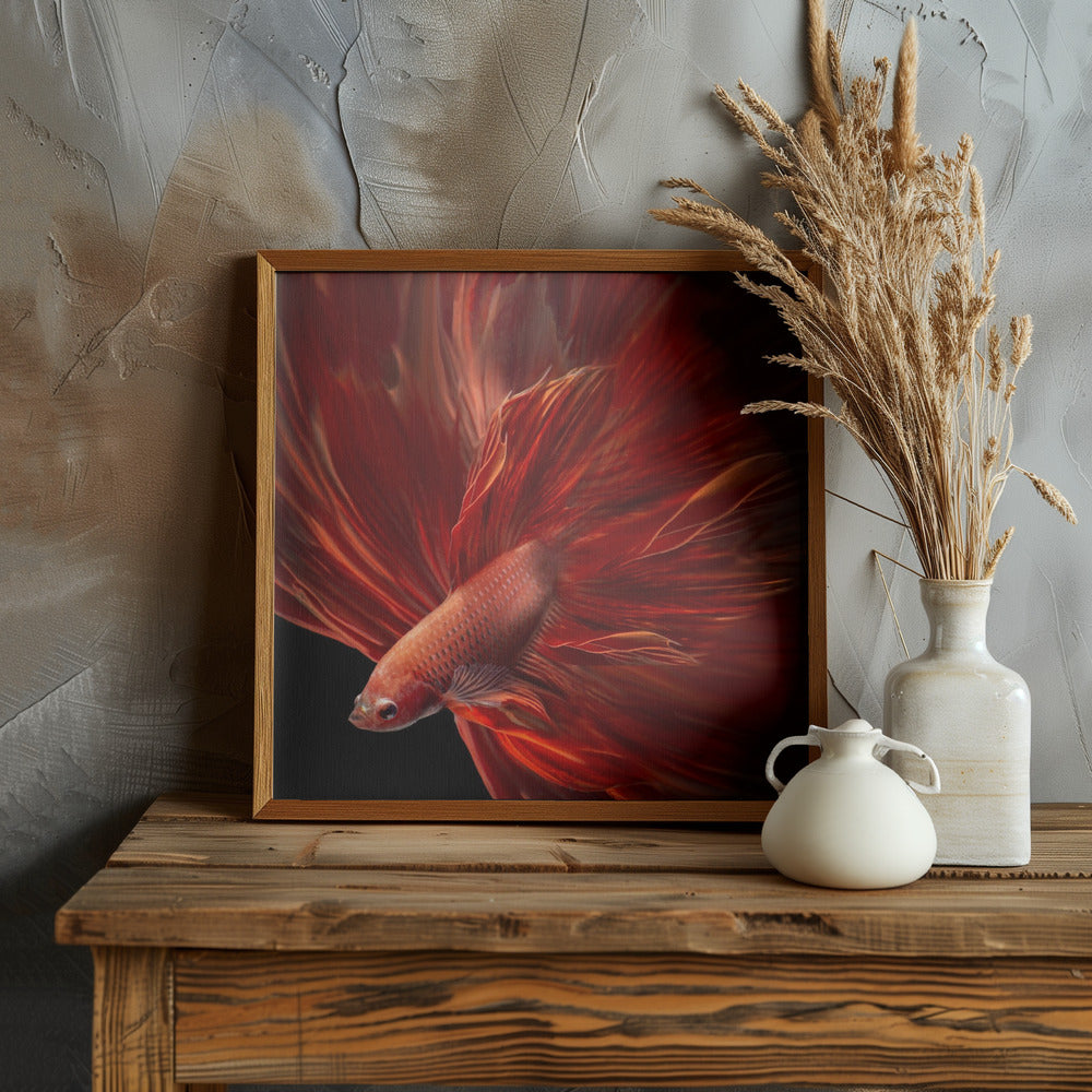 Red Fire Bettafish Poster