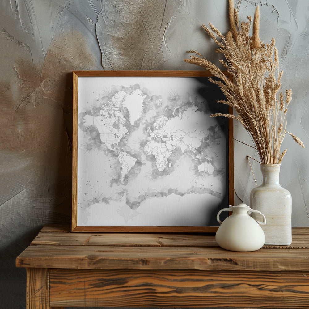 Louiss world map silhouette Poster