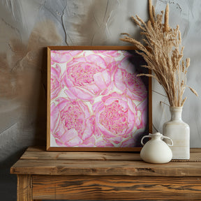 Sally's peonies pattern Poster