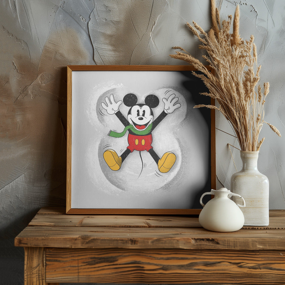 Mickey In Snow Poster