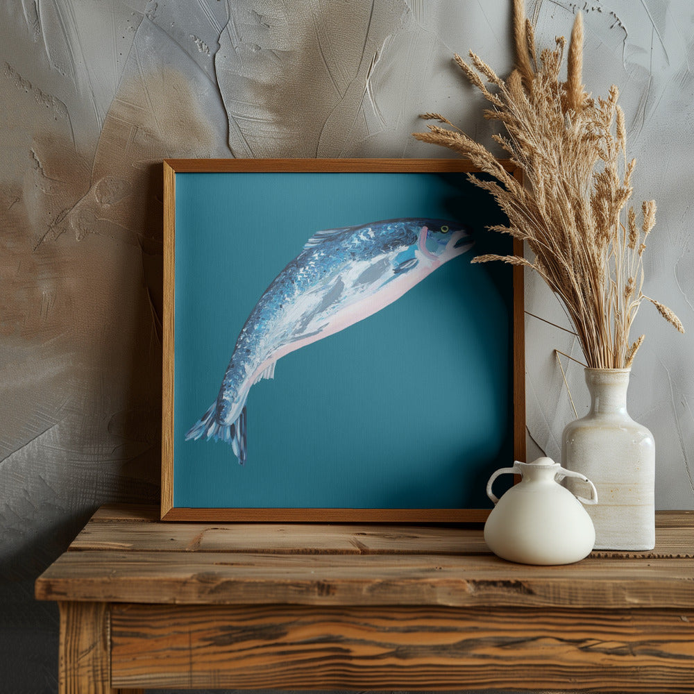 Leaping Salmon Poster