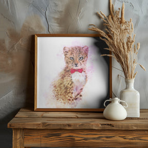 Baby Cheetah Watercolor Poster