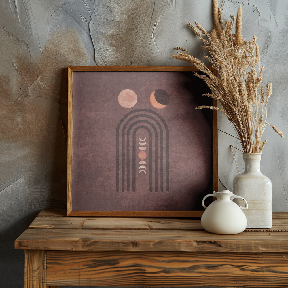 Visne Watercolor Moon Phase Poster