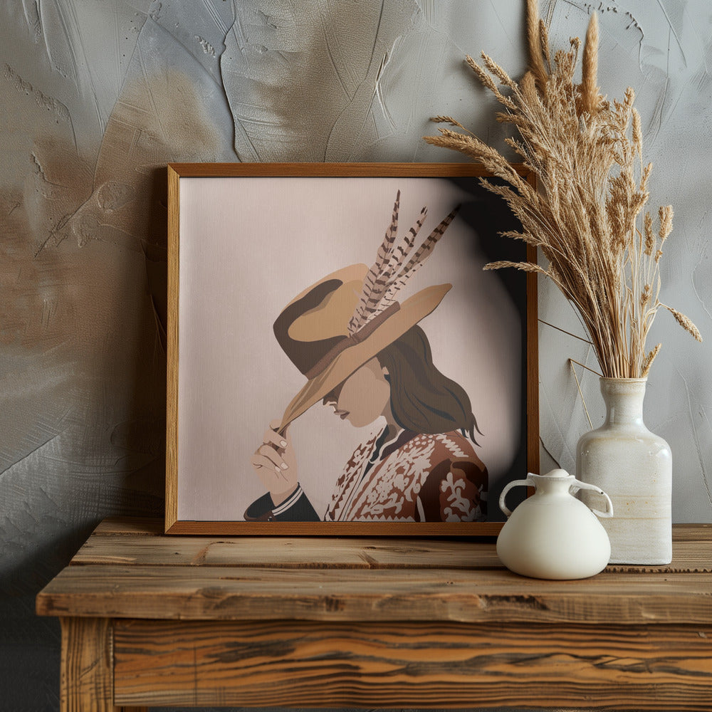 Dark Hair Feather Boho Special Poster