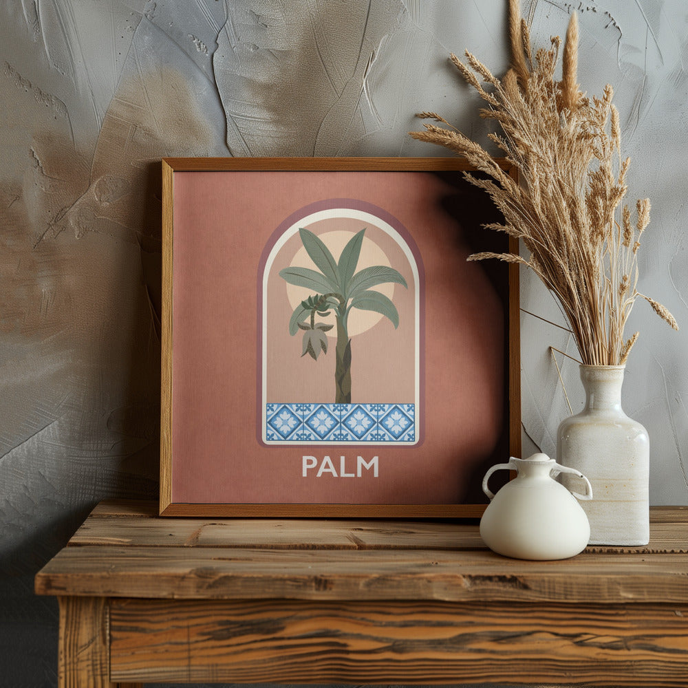 Green Sets Palm Poster