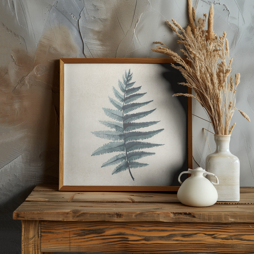 Teal watercolor fern 5 Poster