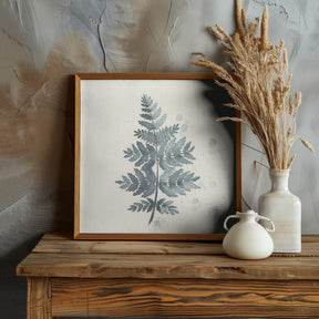 Teal watercolor fern 1 Poster