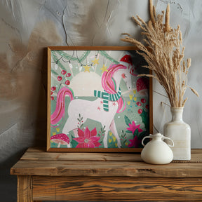 Christmas Unicorn Poster