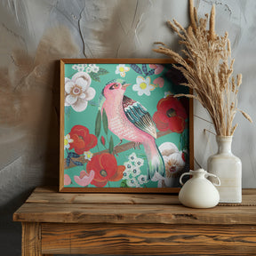 Bird and Flowers Poster