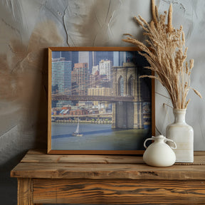 NEW YORK CITY Brooklyn Bridge &amp; Manhattan Skyline Poster