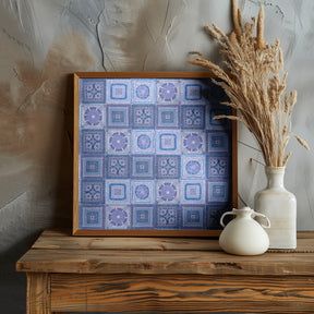 Granny squares blanket in blue Poster