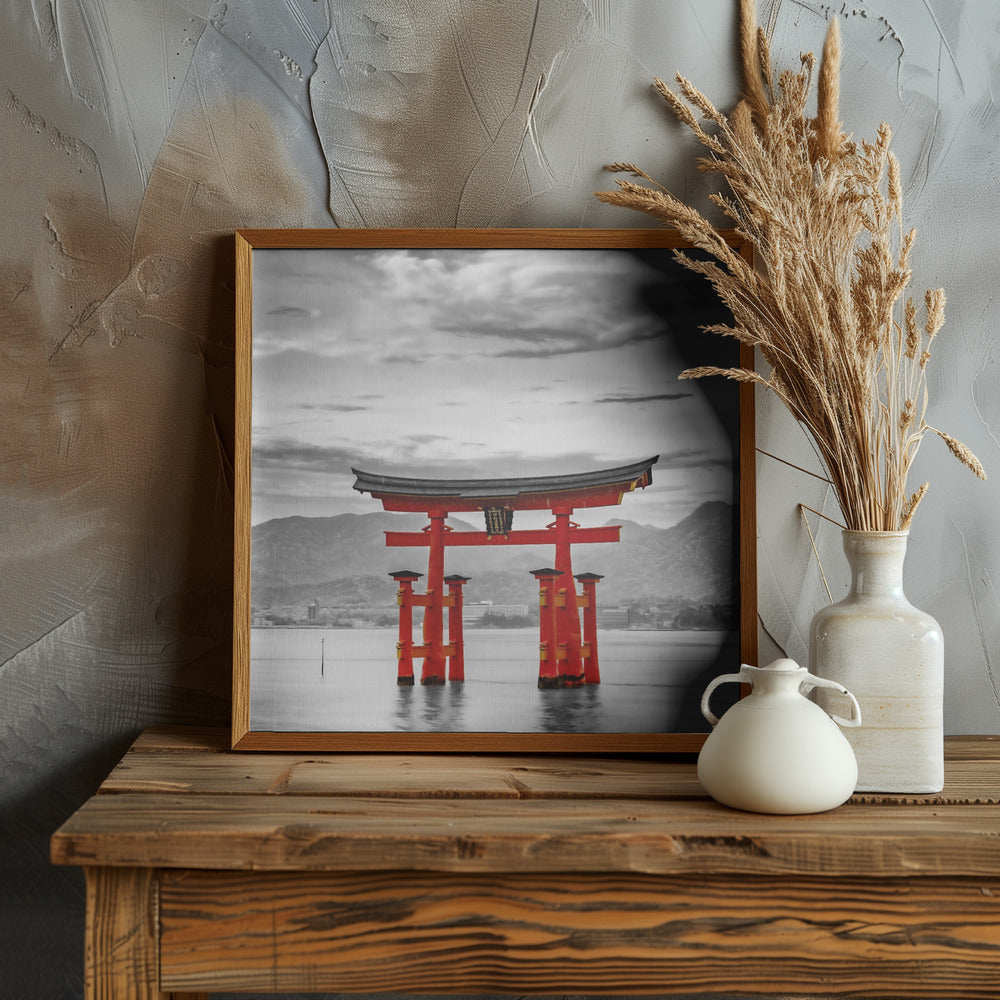 Torii of Itsukushima Shrine on Miyajima - colorkey Poster