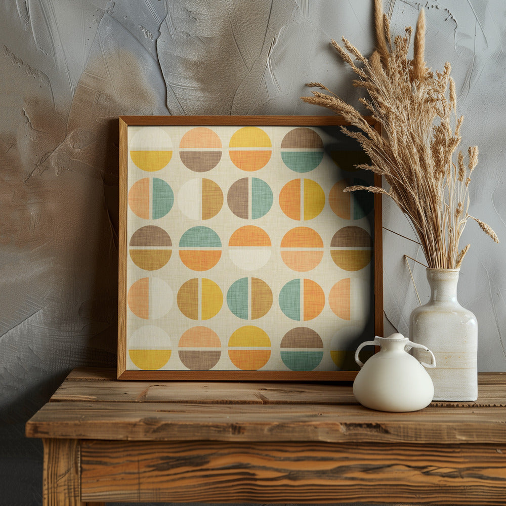 Rainbow Dots - Mid Century Neutral Poster