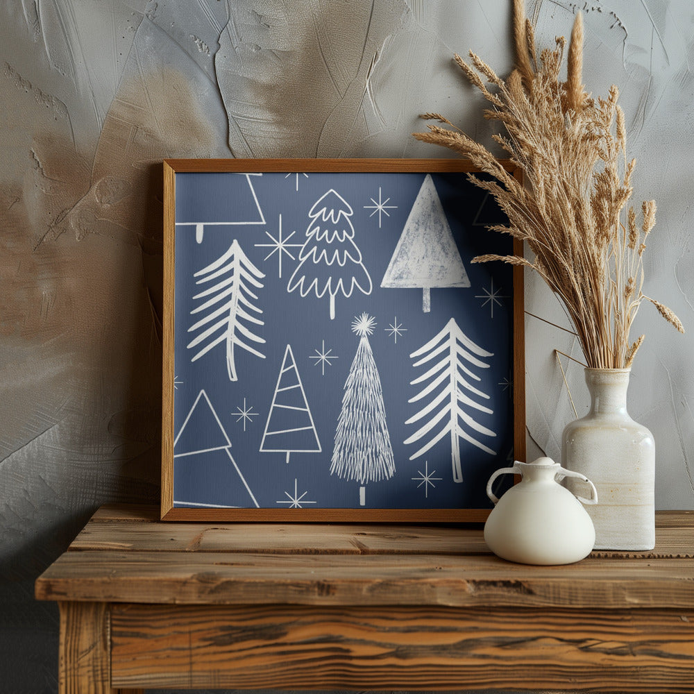 Christmas Tree Evergreen - Tree - Pine Tree Blue Poster