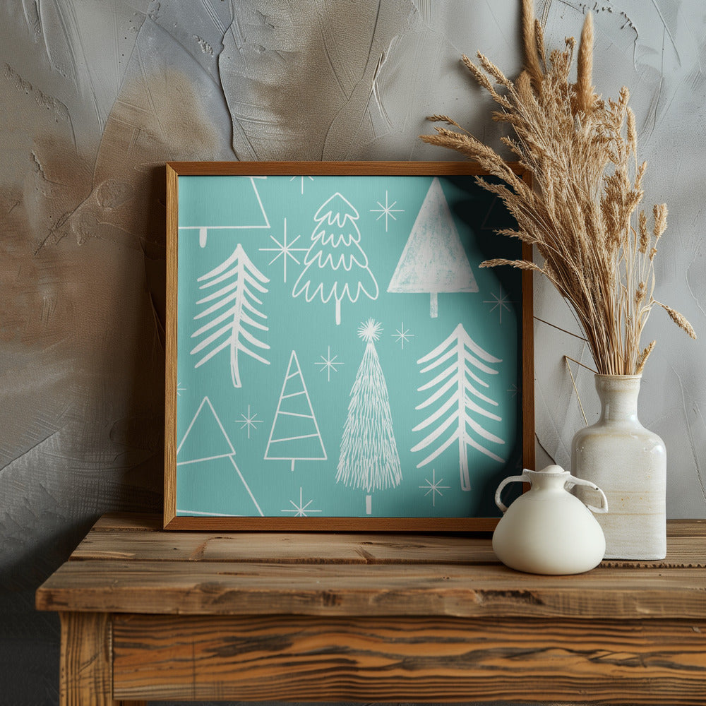 Christmas Tree Evergreen - Tree - Pine Tree Baby Blue Poster