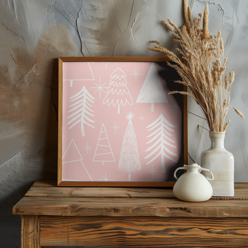 Christmas Tree Evergreen - Tree - Pine Tree Pink Poster