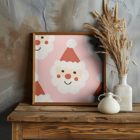 Santa Claus Retro Bold Pink Poster