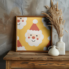 Santa Claus Retro Bold Yellow Poster