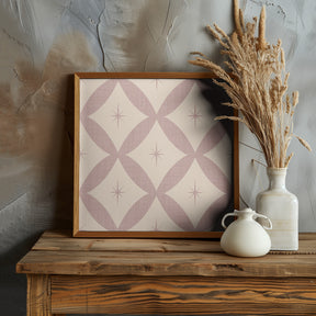 Atomic Star   Mid Century Starburst Mauve Poster