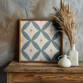 Atomic Star   Mid Century Starburst Slate Teal Poster