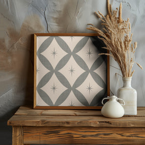 Atomic Star   Mid Century Starburst Taupe Poster