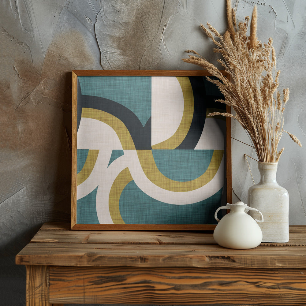 New Mid Mod Freeway Olive Poster