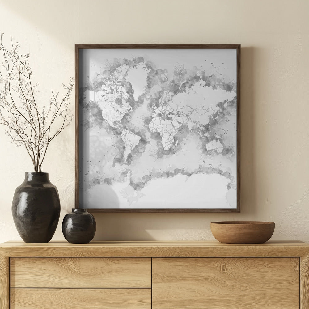 Louiss world map silhouette Poster