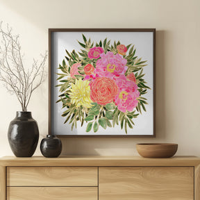 Colorful Nanette floral bouquet Poster