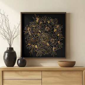 Nanette bouquet in gold and black Poster