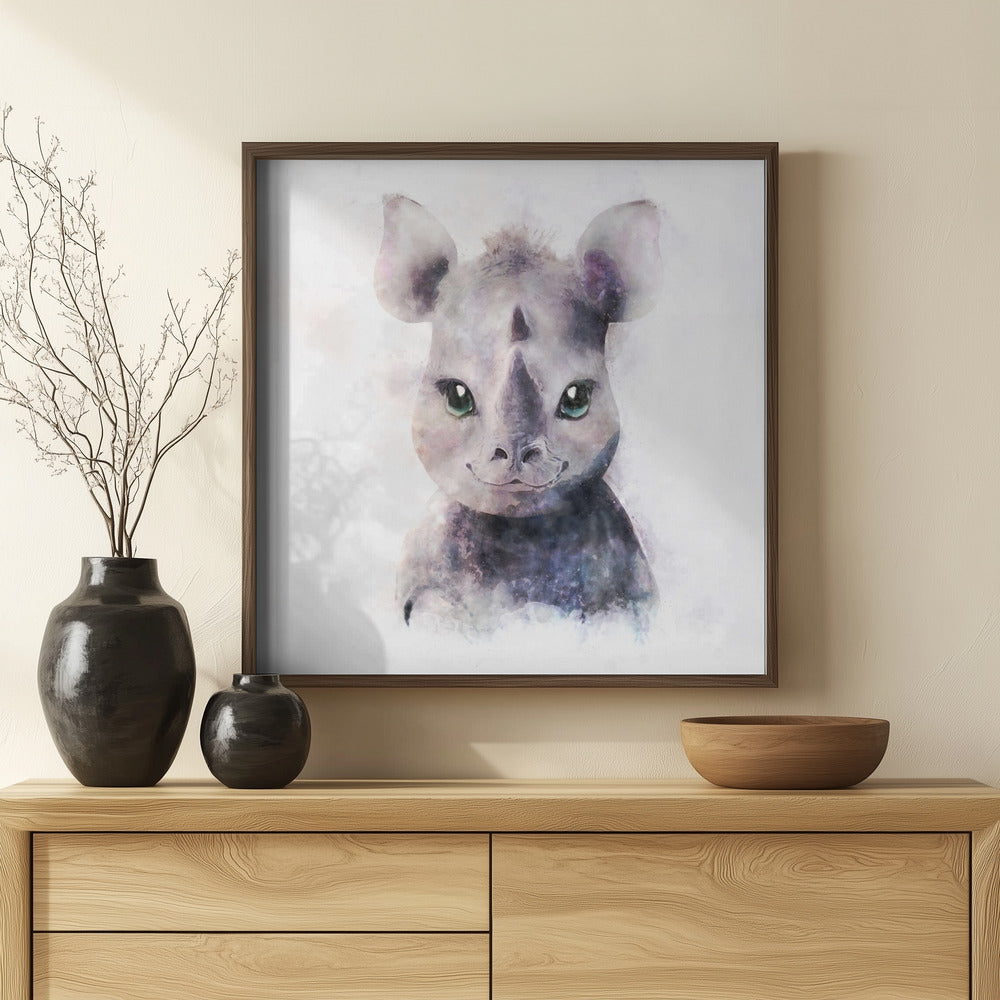 Baby Rhino Poster