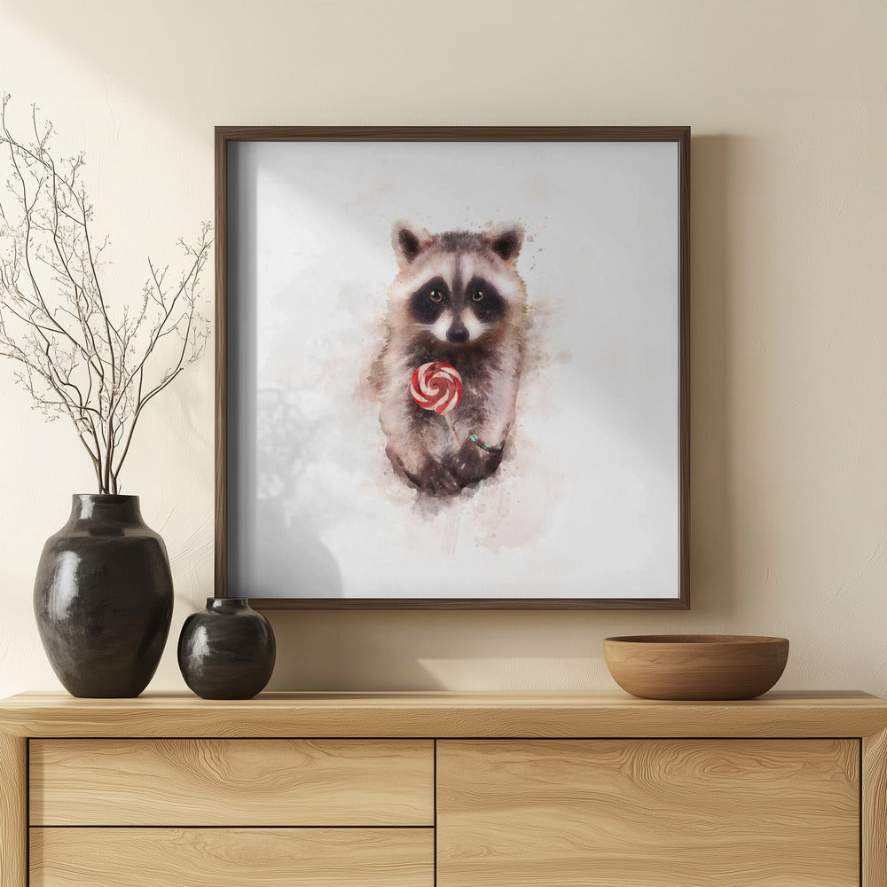 Baby Racoon Poster