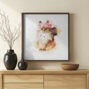 Rose Cat Poster