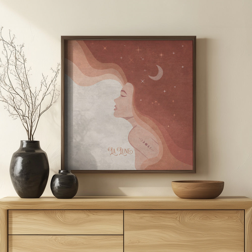 Moon Lady Terracotta Lune Poster