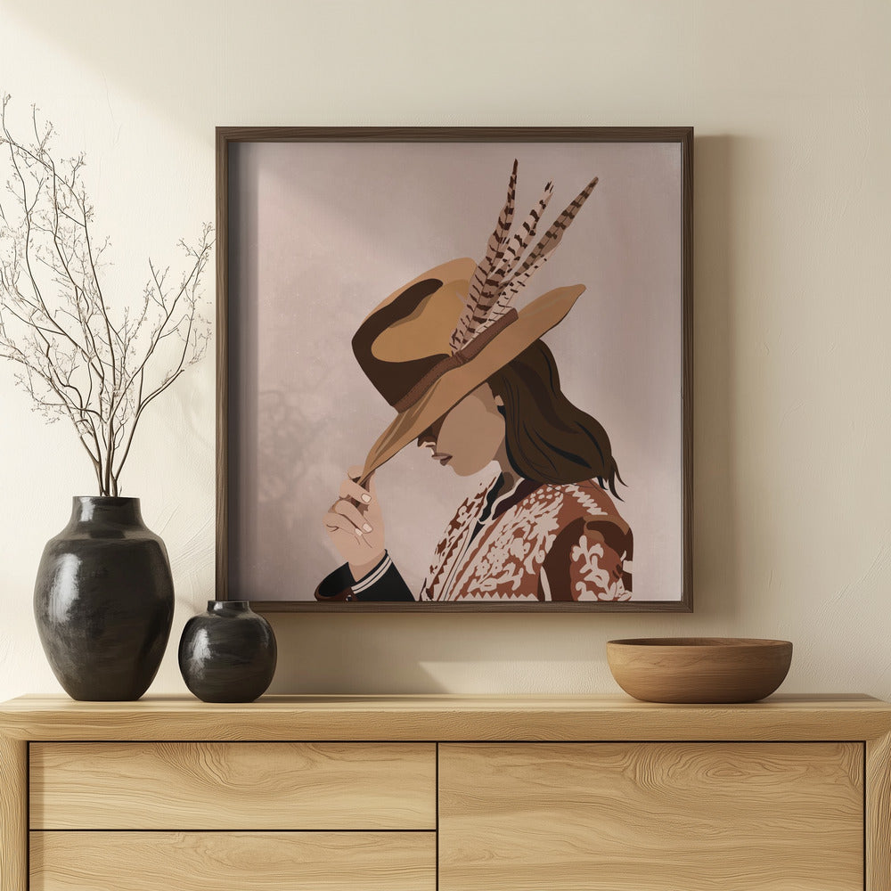 Dark Hair Feather Boho Special Poster