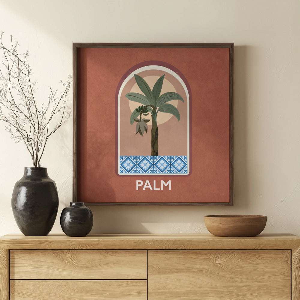 Green Sets Palm Poster