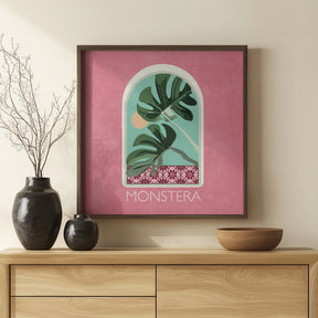 Green Sets Monstera Poster