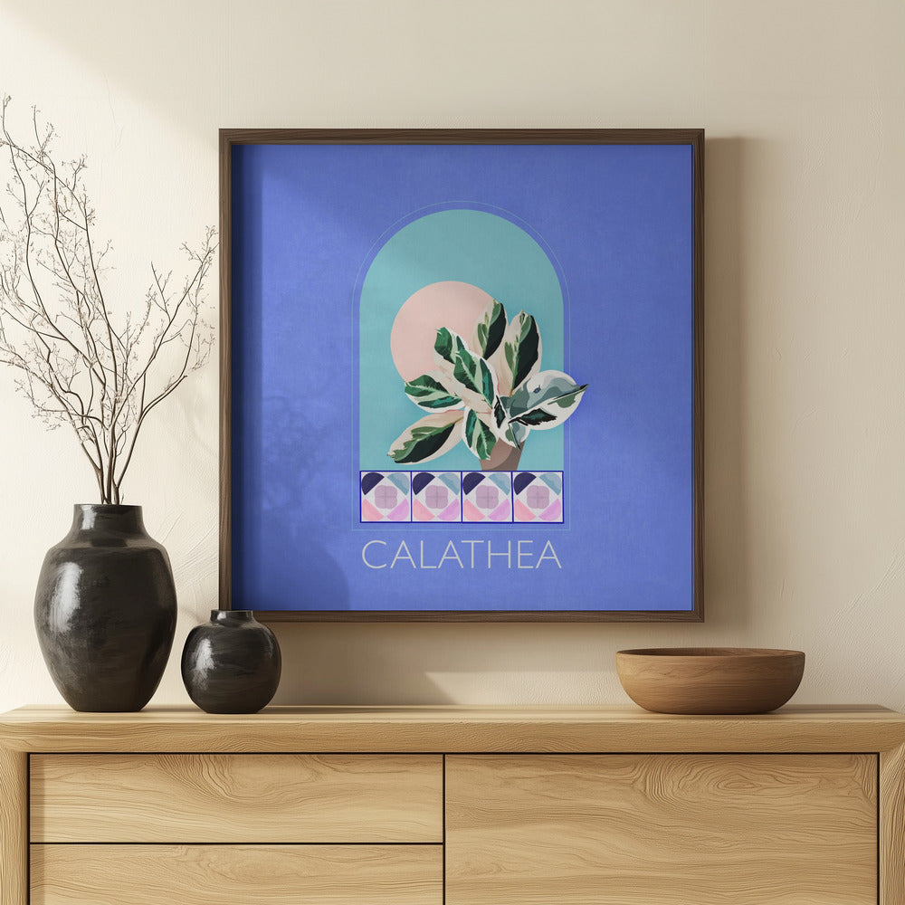 Green Sets Calathea Poster