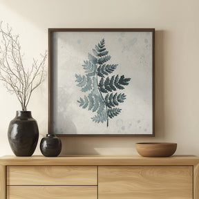 Teal watercolor fern 2 Poster