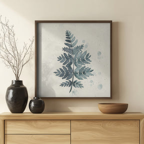 Teal watercolor fern 1 Poster