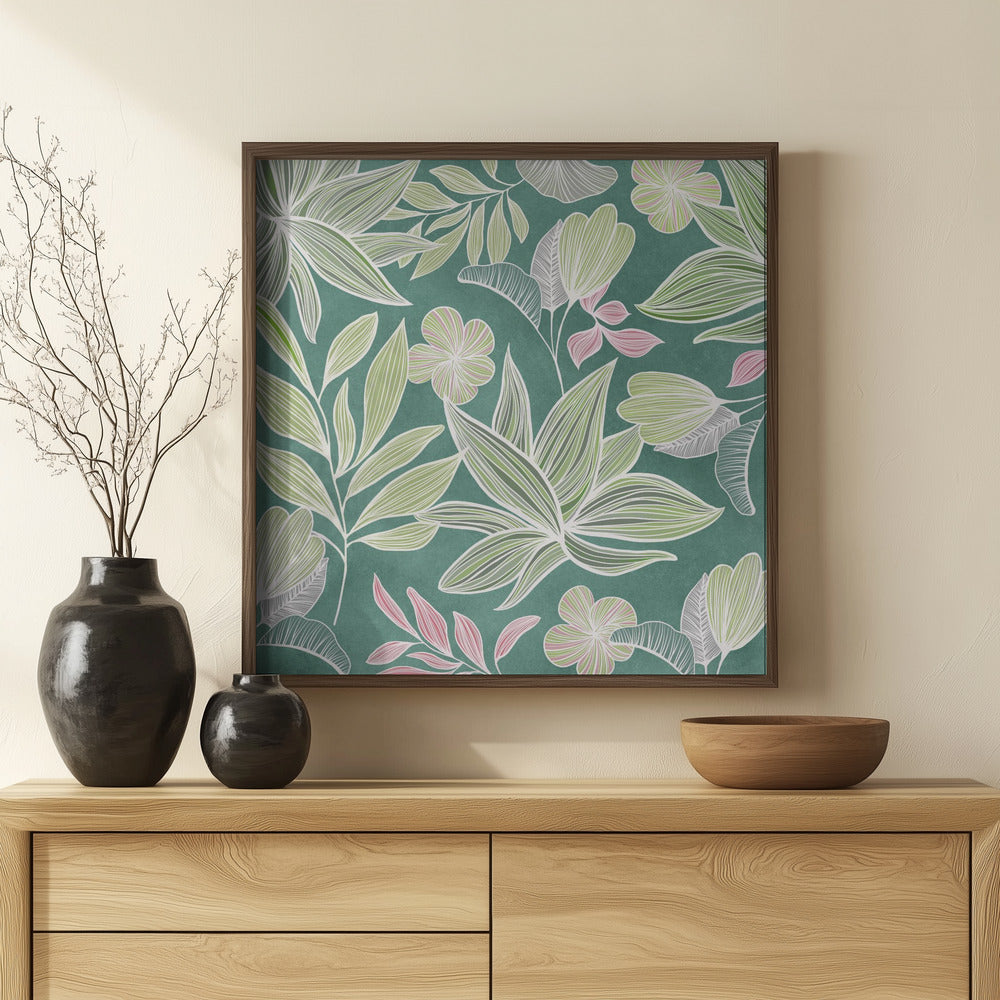 Vintage Hawaiian Tropical Pattern Poster