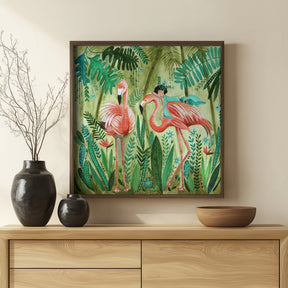 Flamingo jungle Poster